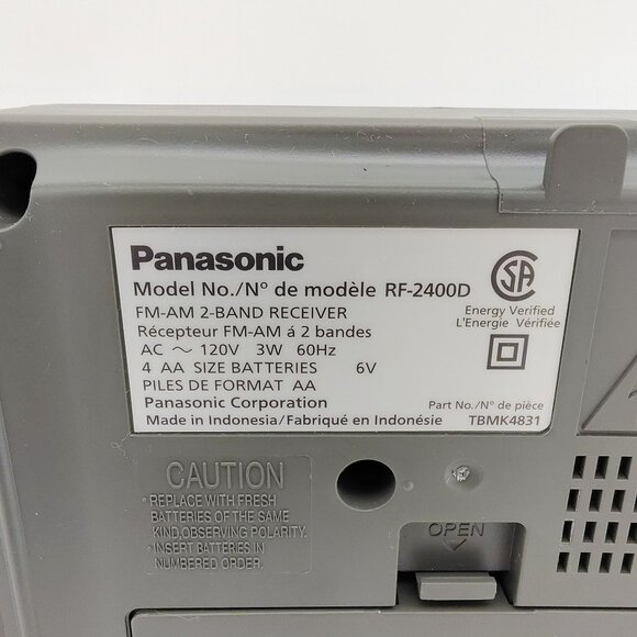 Panasonic RF-2400D Portable AM/FM Radio 2-Band Analog Receiver Works Tested - Picture 6 of 12